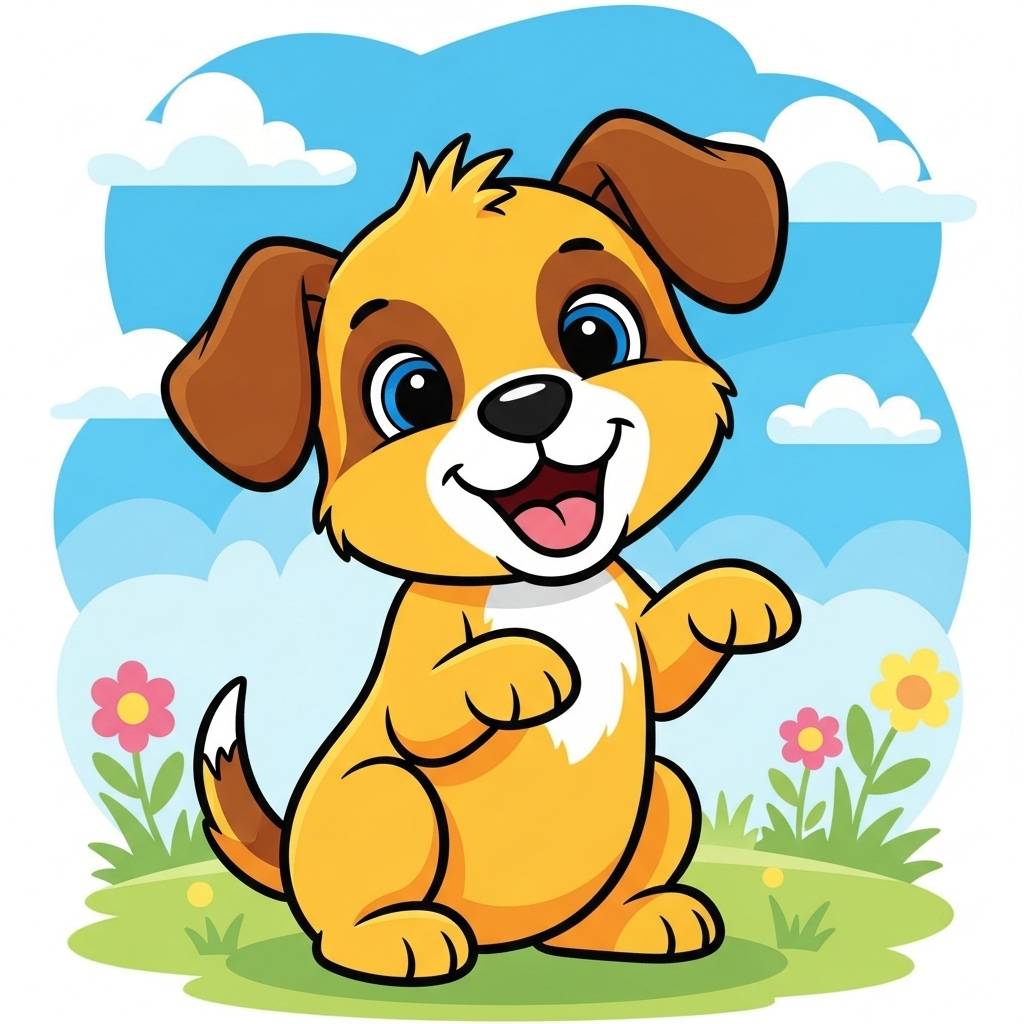Animal Drawings: Adorable Puppy Illustration for Kids