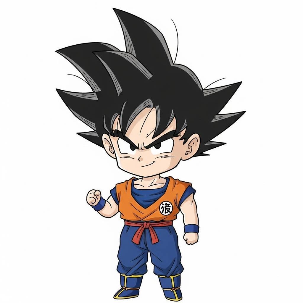 Anime Drawings: Kawaii Goku Kamehameha Pencil Drawing