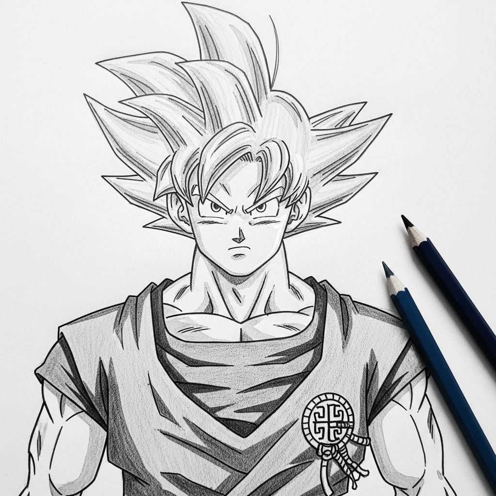 Anime Drawings: Simple Goku Drawing Sketch for Kids