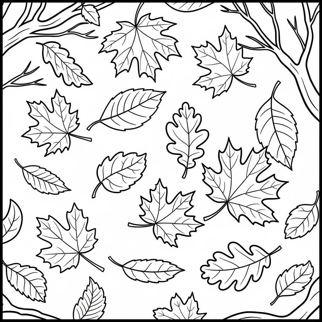Autumn Leaves Coloring Page