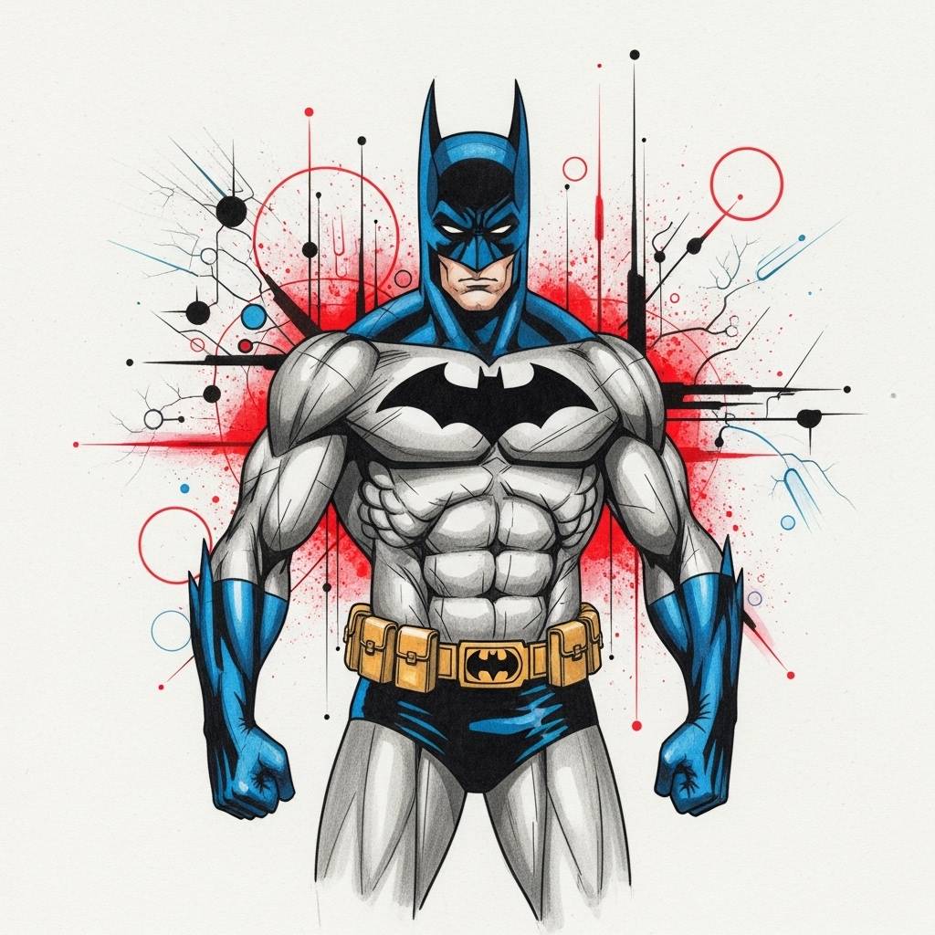 Batman Drawing Abstract Style