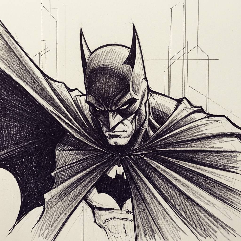 Batman Drawing Aesthetic Pencil Sketch