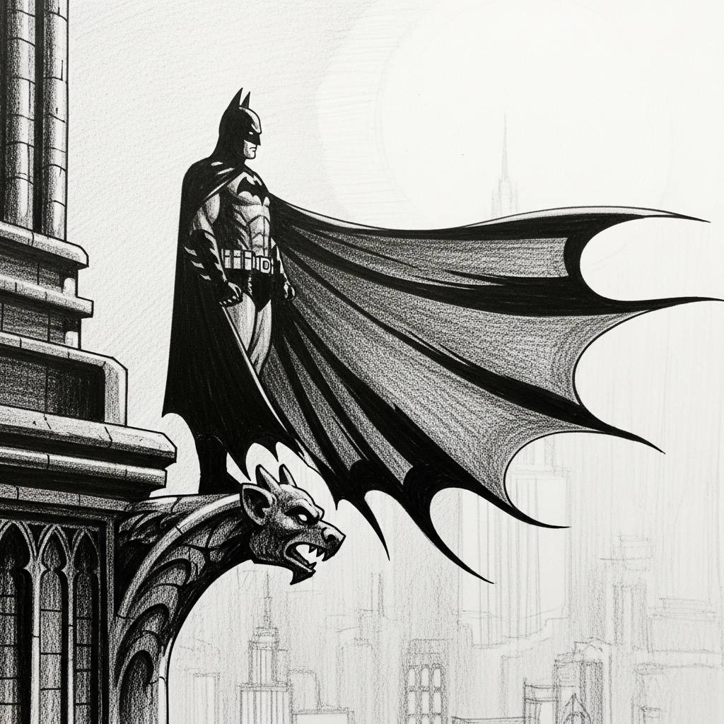 Batman Drawing Aesthetic Sketch