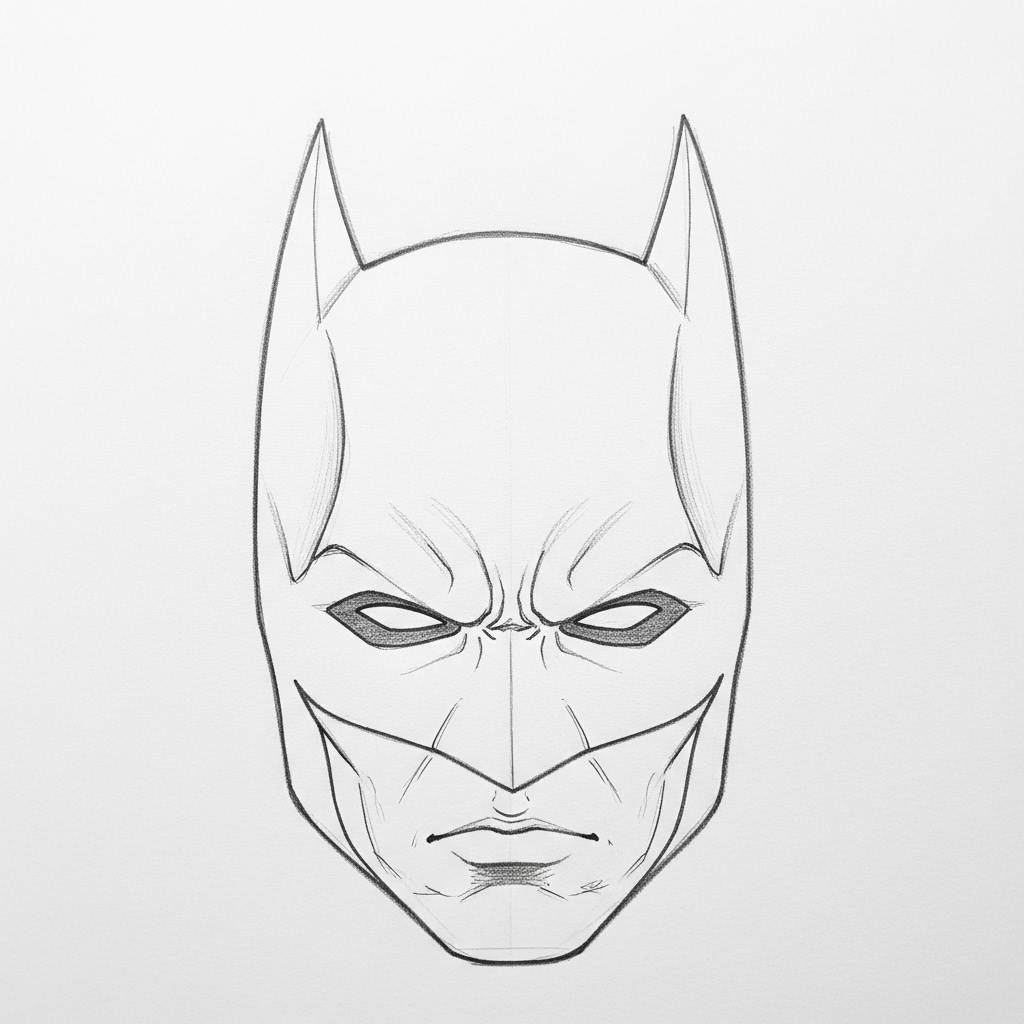 Batman Drawing: Batman Mask Close-Up for Beginners