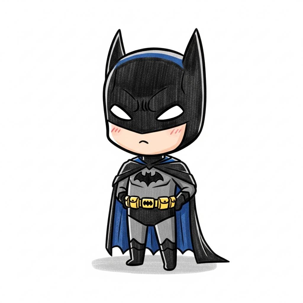 Batman Drawing: Chibi Batman Cute Sketch