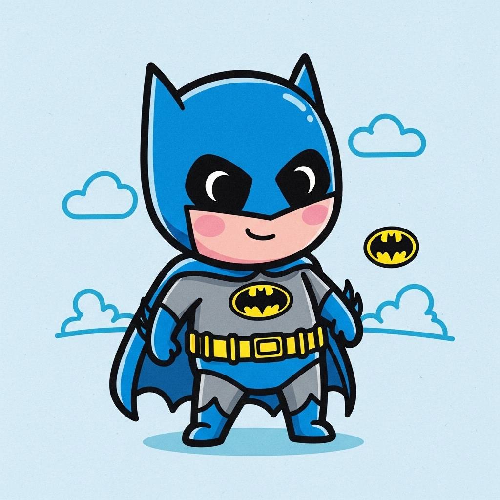 Batman Drawing: Cute Batman Doodle for Kids