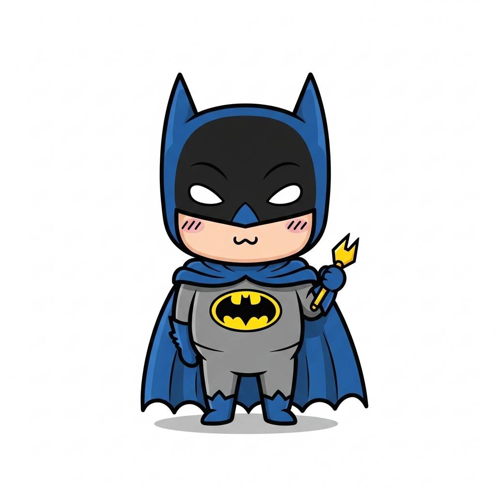 Batman Drawing Kawaii Style Sketch