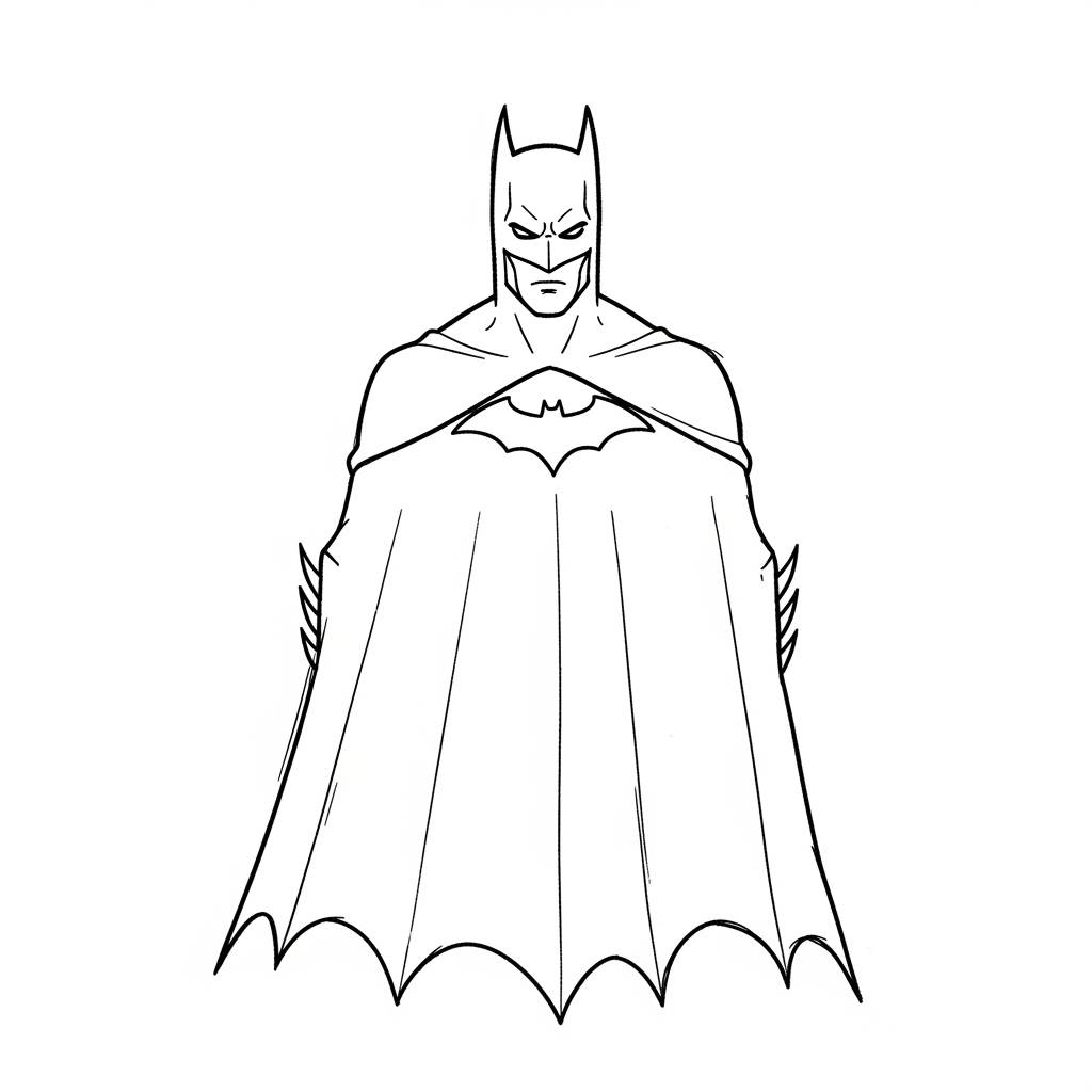 Batman Drawing Minimal Line Art