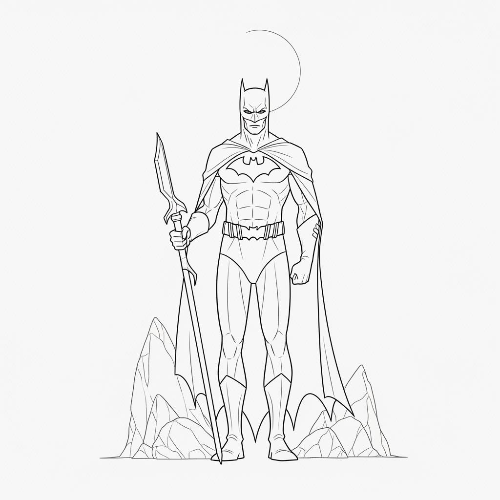 Batman Drawing Minimalist Outline