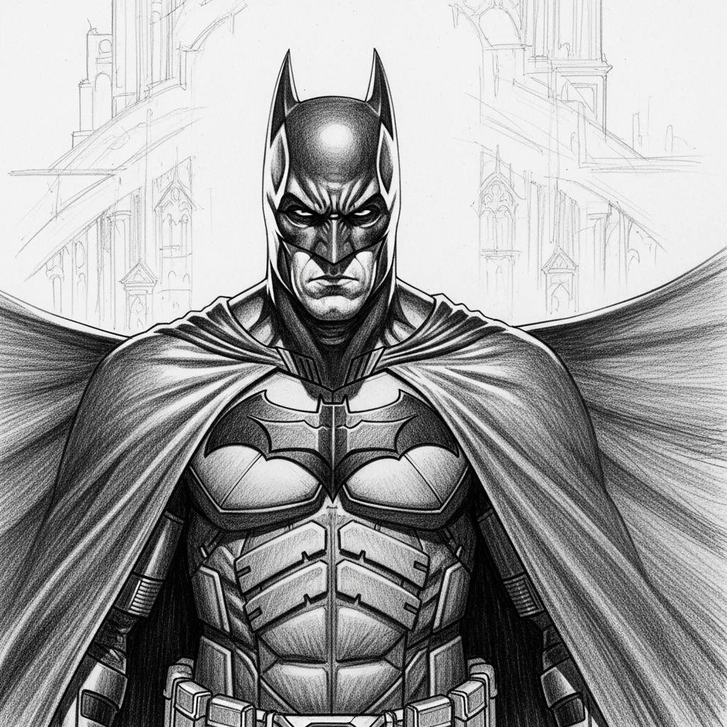 Batman Drawing: Realistic Batman Pencil Sketch
