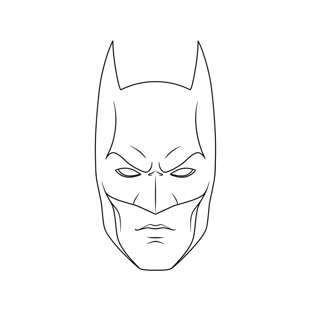 Batman Drawing Simple Face Outline