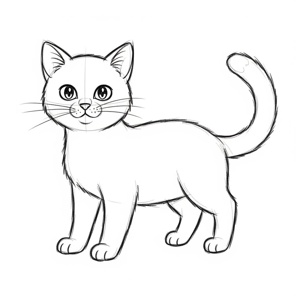 Cat Drawings Cute Sleeping Cat Doodle