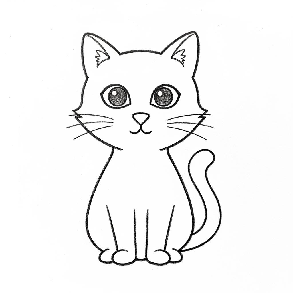 Cat Drawings Easy Black Cat Pencil Sketch