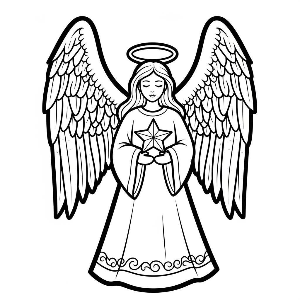 Christmas Angel Coloring Page