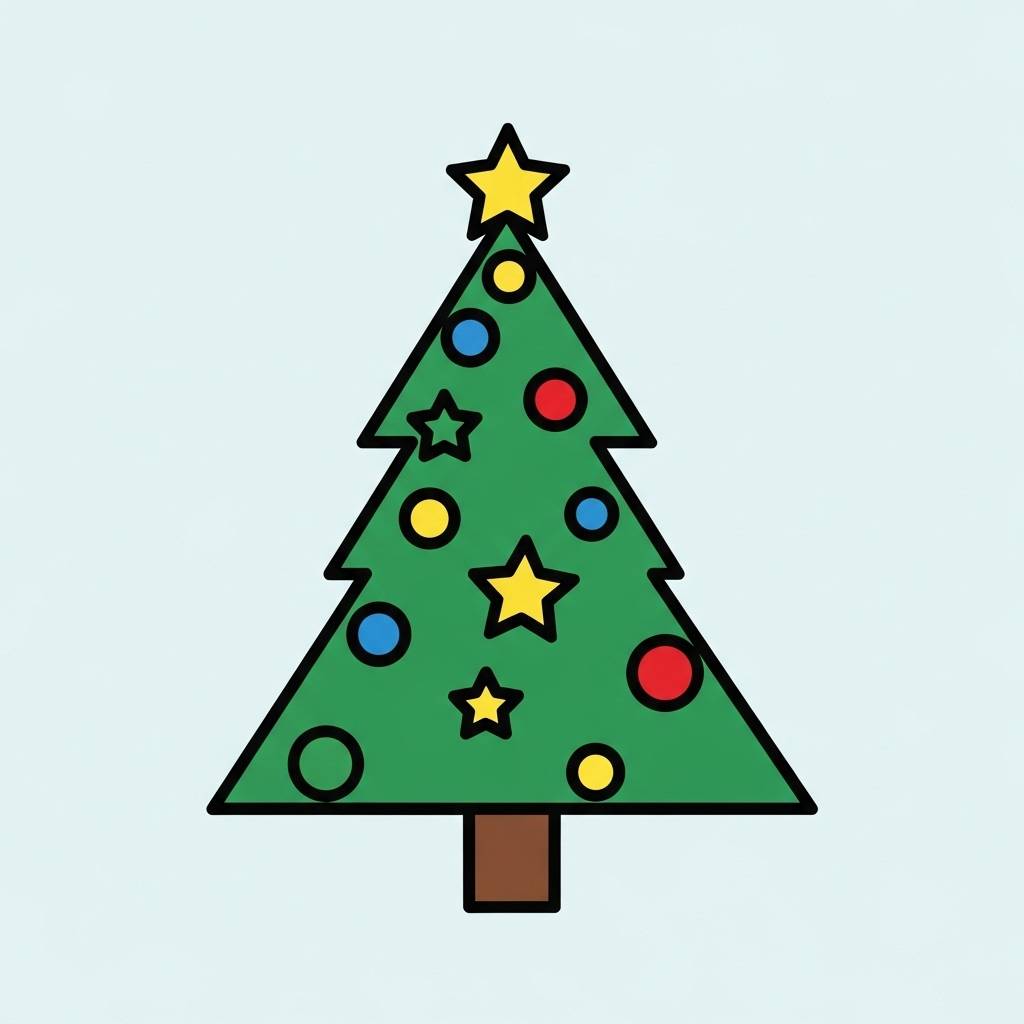 Christmas Drawing Simple Christmas Tree for Beginners