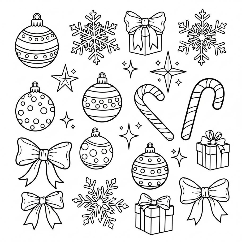 Christmas Tree Decorations Coloring Page