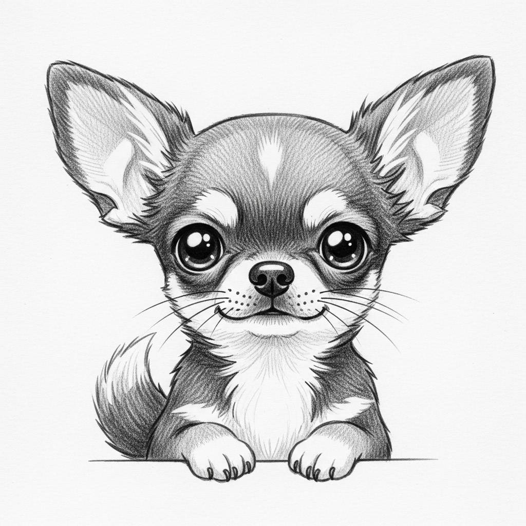 Dog Drawings Cute Kawaii Chihuahua Sketch