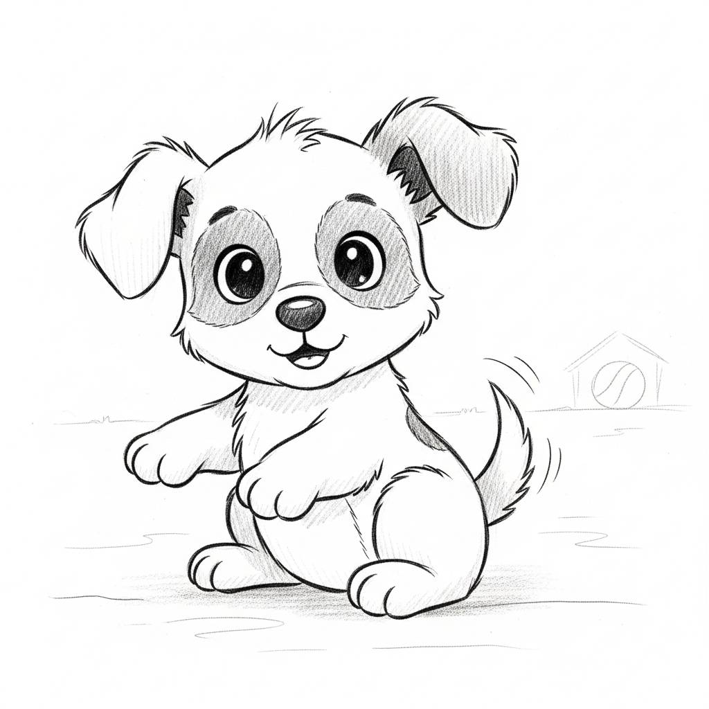 Drawing Ideas Adorable Puppy Doodle Kids