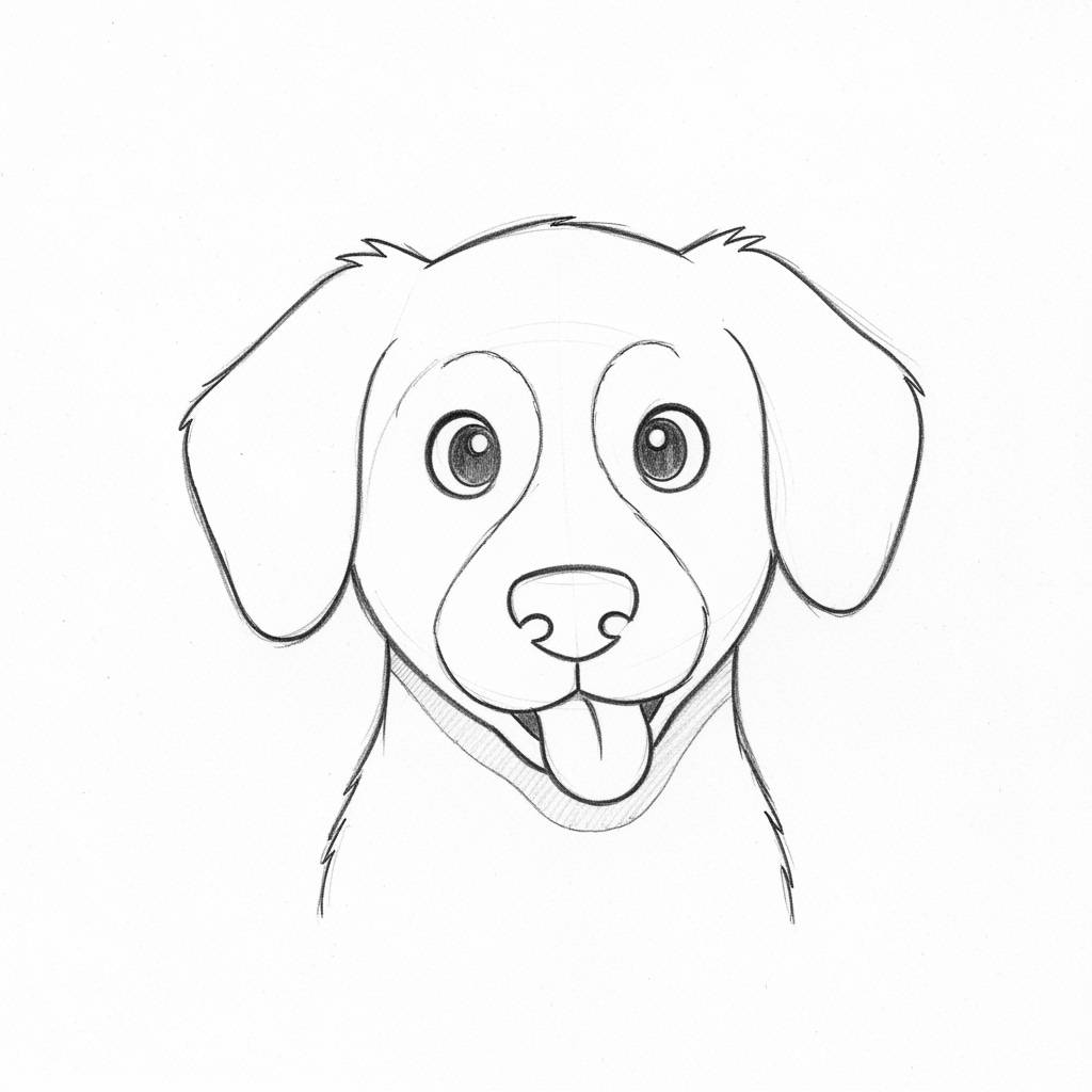 Drawing Ideas Cartoon Dog Sketch for Kids