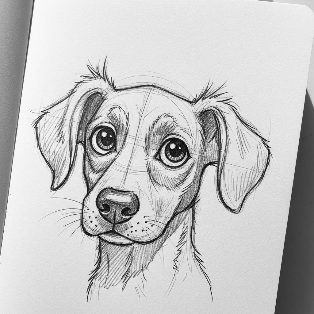 Drawing Ideas: Cute Dog Doodle Drawing