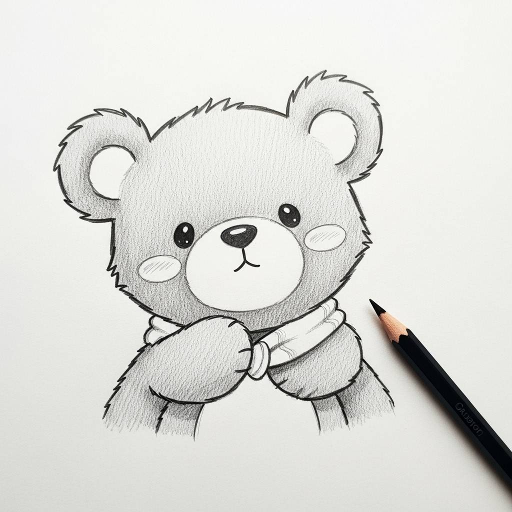 Drawing Ideas: Cute Kawaii Bear Drawing