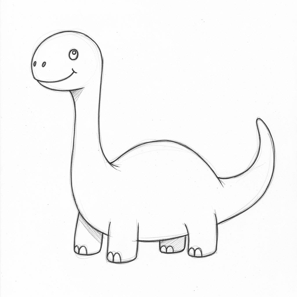 Drawing Ideas: Easy Dinosaur Drawing for Kids