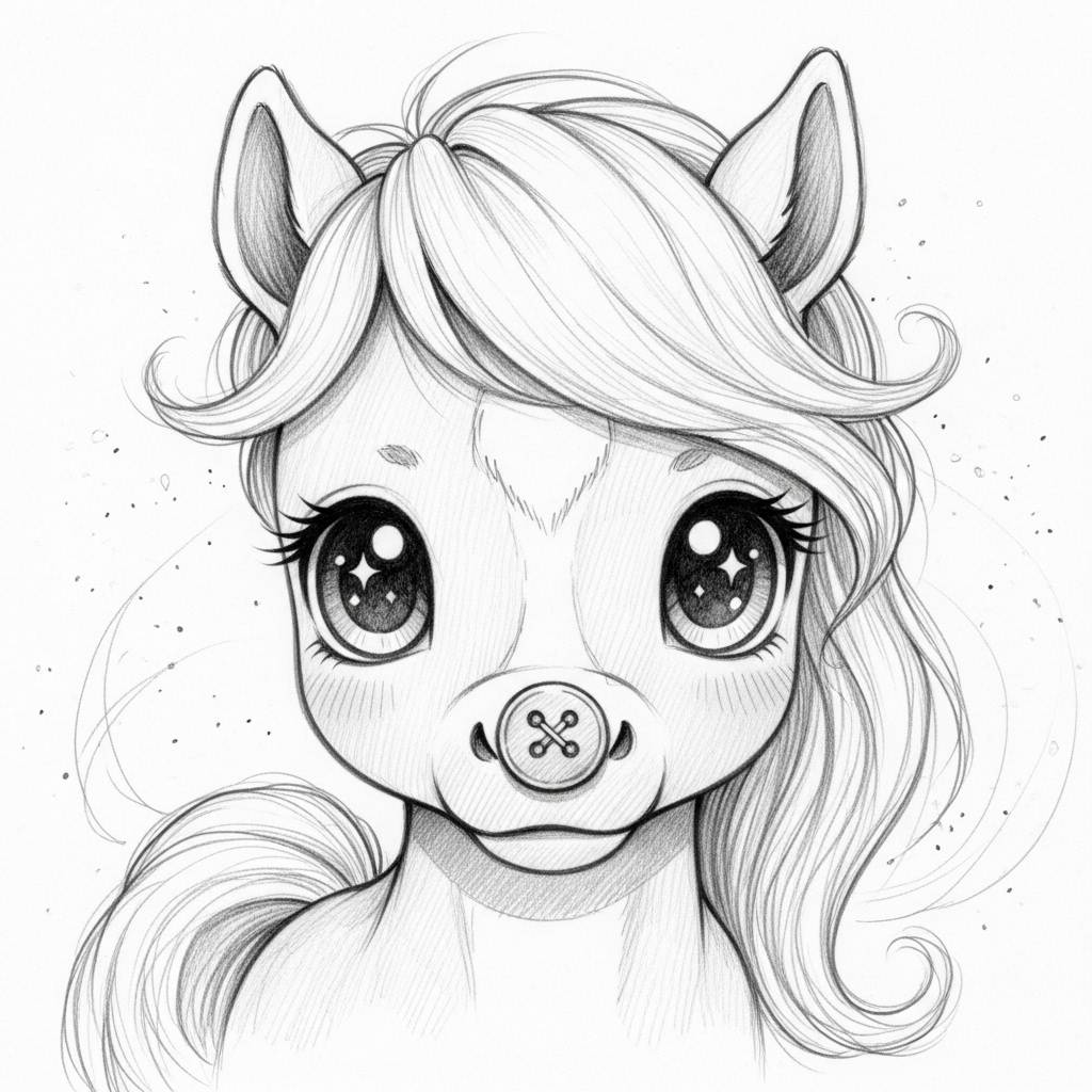 Drawing Ideas: Easy Kawaii Horse Drawing
