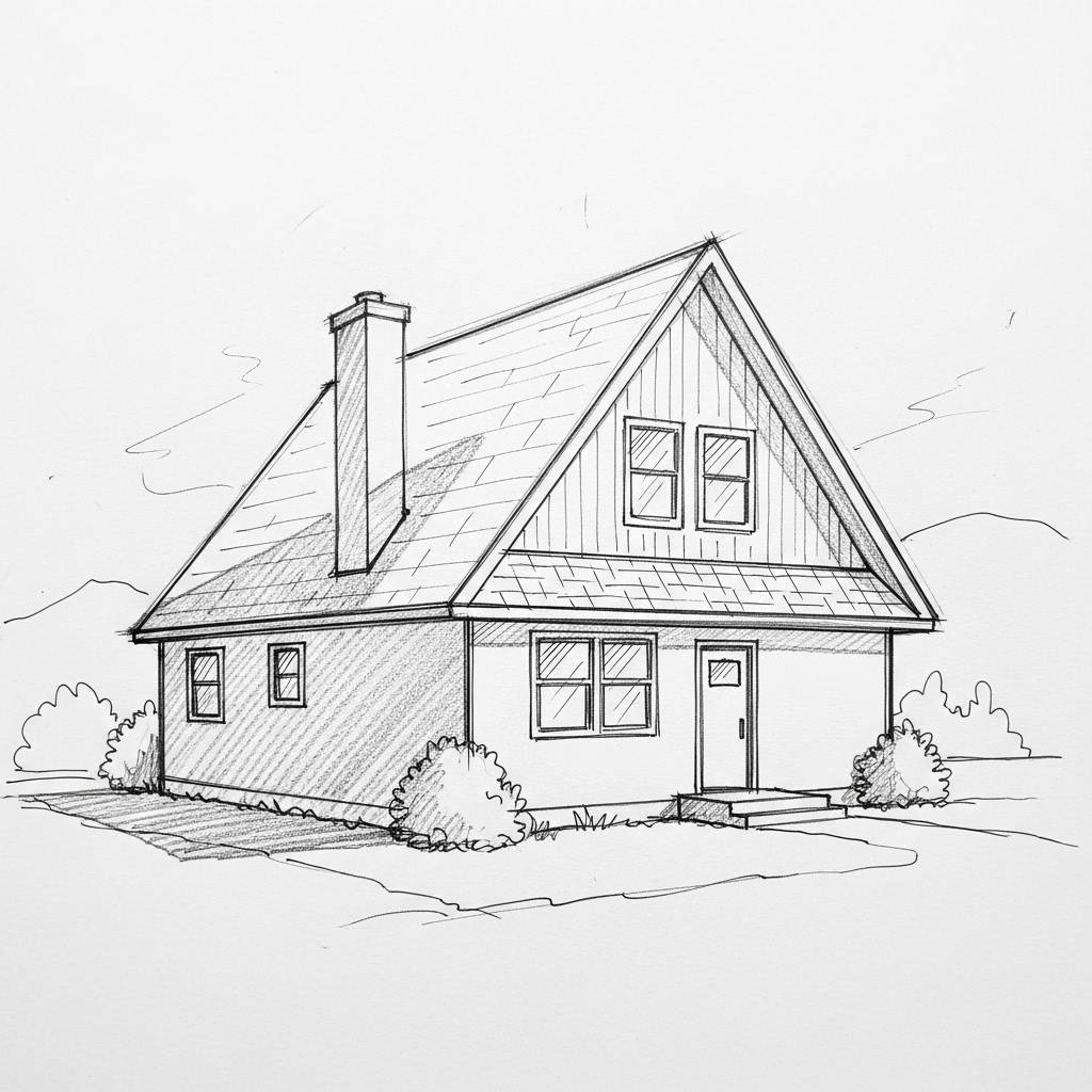 Drawing Ideas: Easy Simple House Drawing