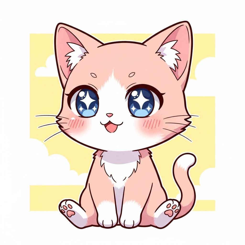 Drawing Ideas: Kawaii Anime Cat Drawing