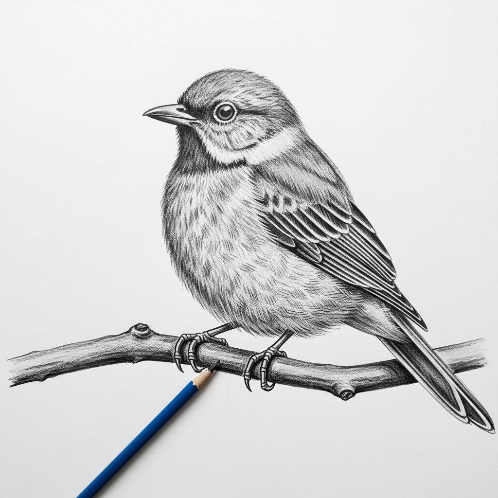 Drawing Ideas Realistic Bird Pencil Sketch