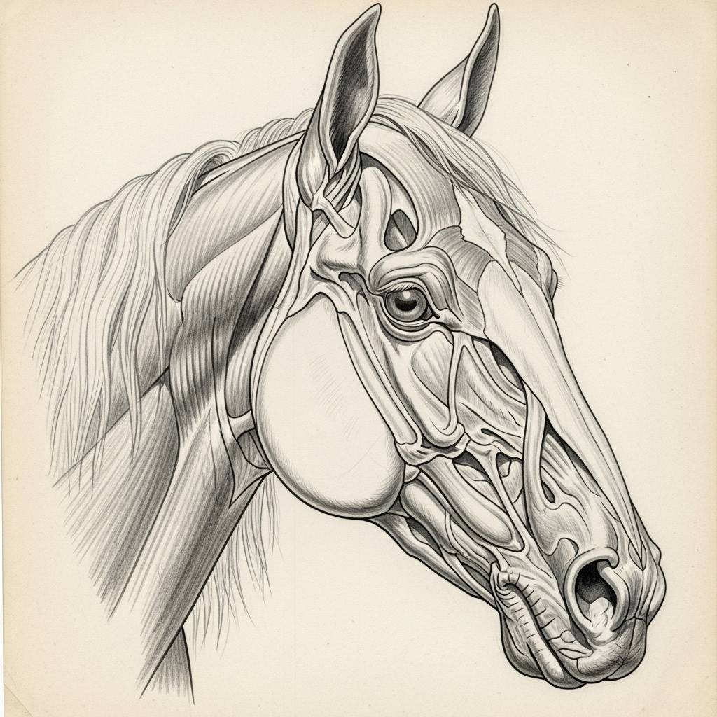 Drawing Ideas: Realistic Horse Head Pencil Drawing