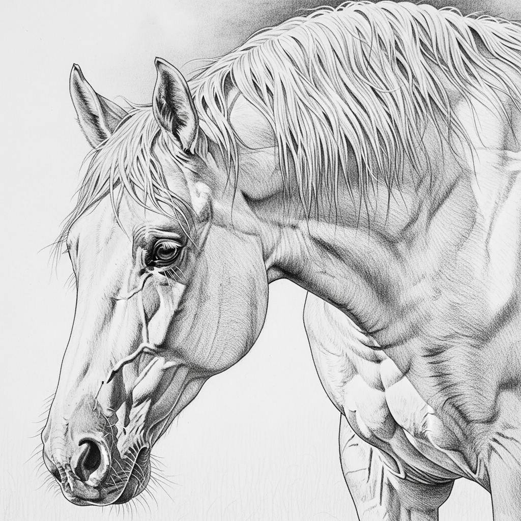Drawing Ideas: Realistic Horse Pencil Drawing