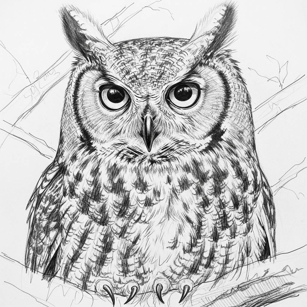 Drawing Ideas: Realistic Owl Pencil Drawing