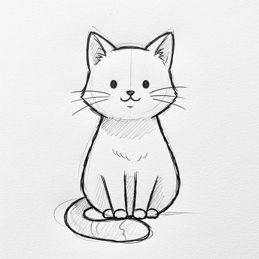 Drawing Ideas: Simple Cat Doodle for Kids