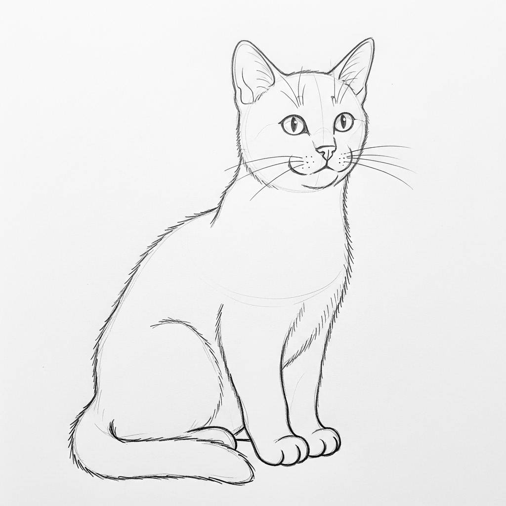 Drawing Ideas Simple Cat Drawing for Beginners