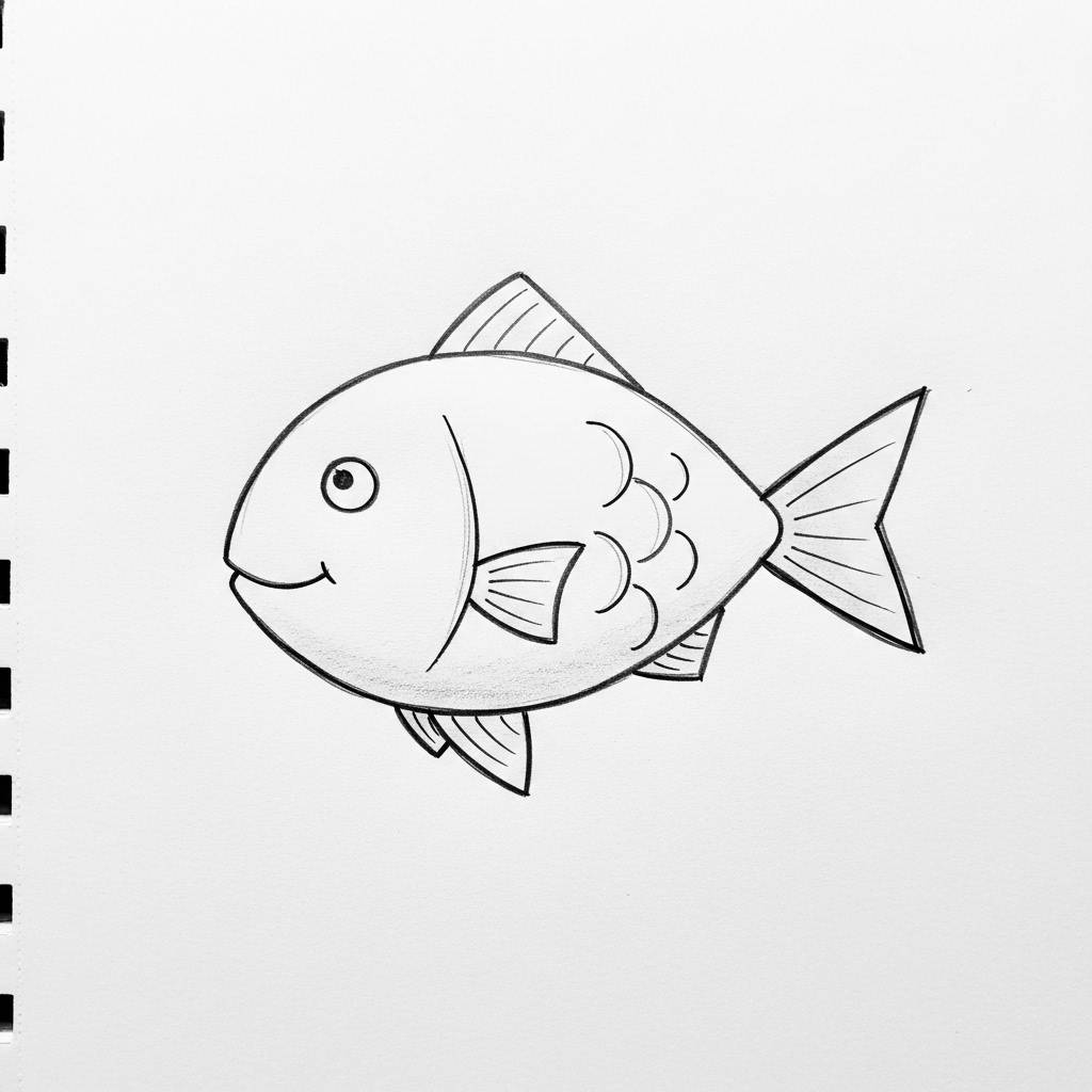 Drawing Ideas Simple Fish Drawing for Beginners