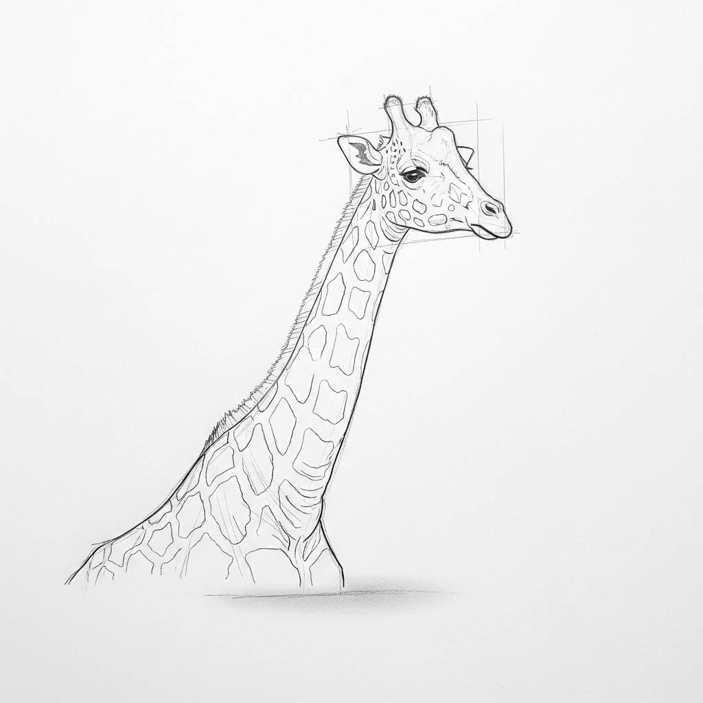 Drawing Ideas: Simple Giraffe Pencil Sketch