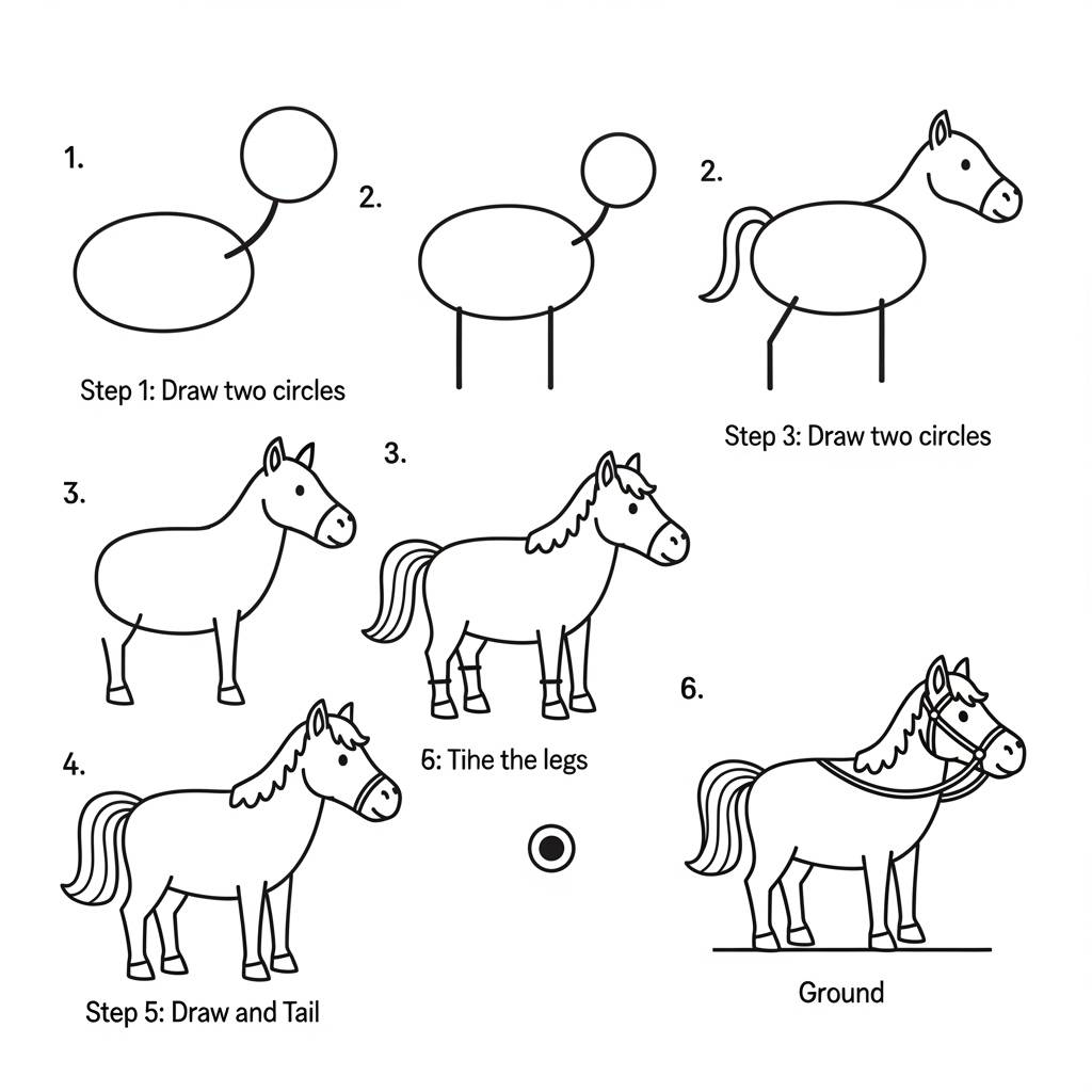 Drawing Ideas: Simple Horse Drawing for Kids