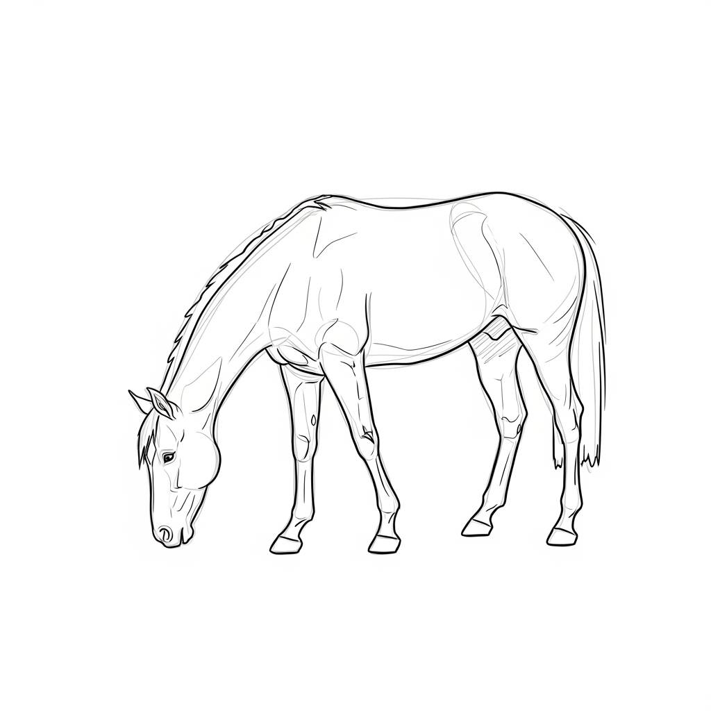 Drawing Ideas: Simple Horse Line Drawing