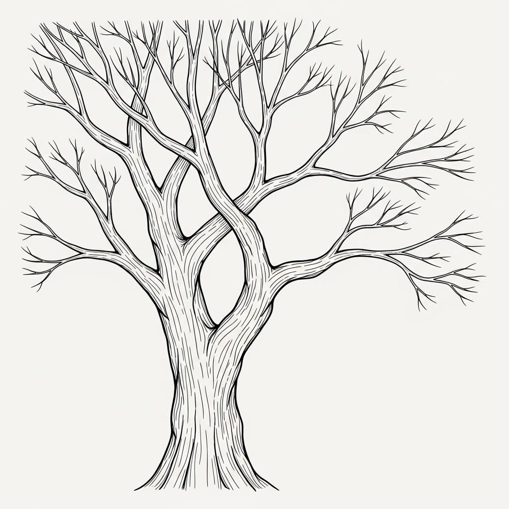 Drawing Ideas: Simple Tree Pencil Sketch