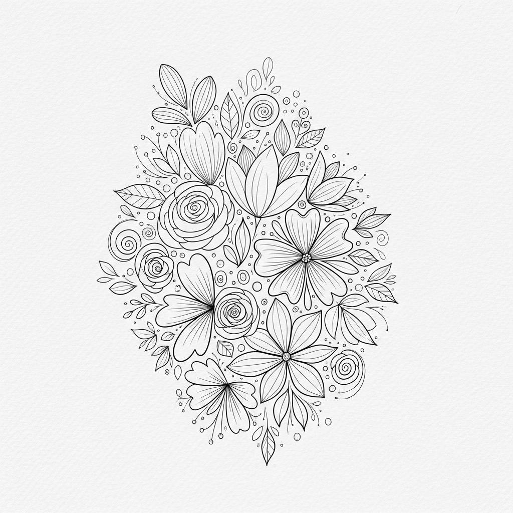 Easy Things to Draw Aesthetic Flower Doodle Sketch