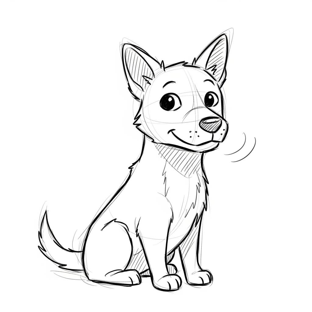 Easy Things to Draw: Cartoon Dog Drawing for Kids