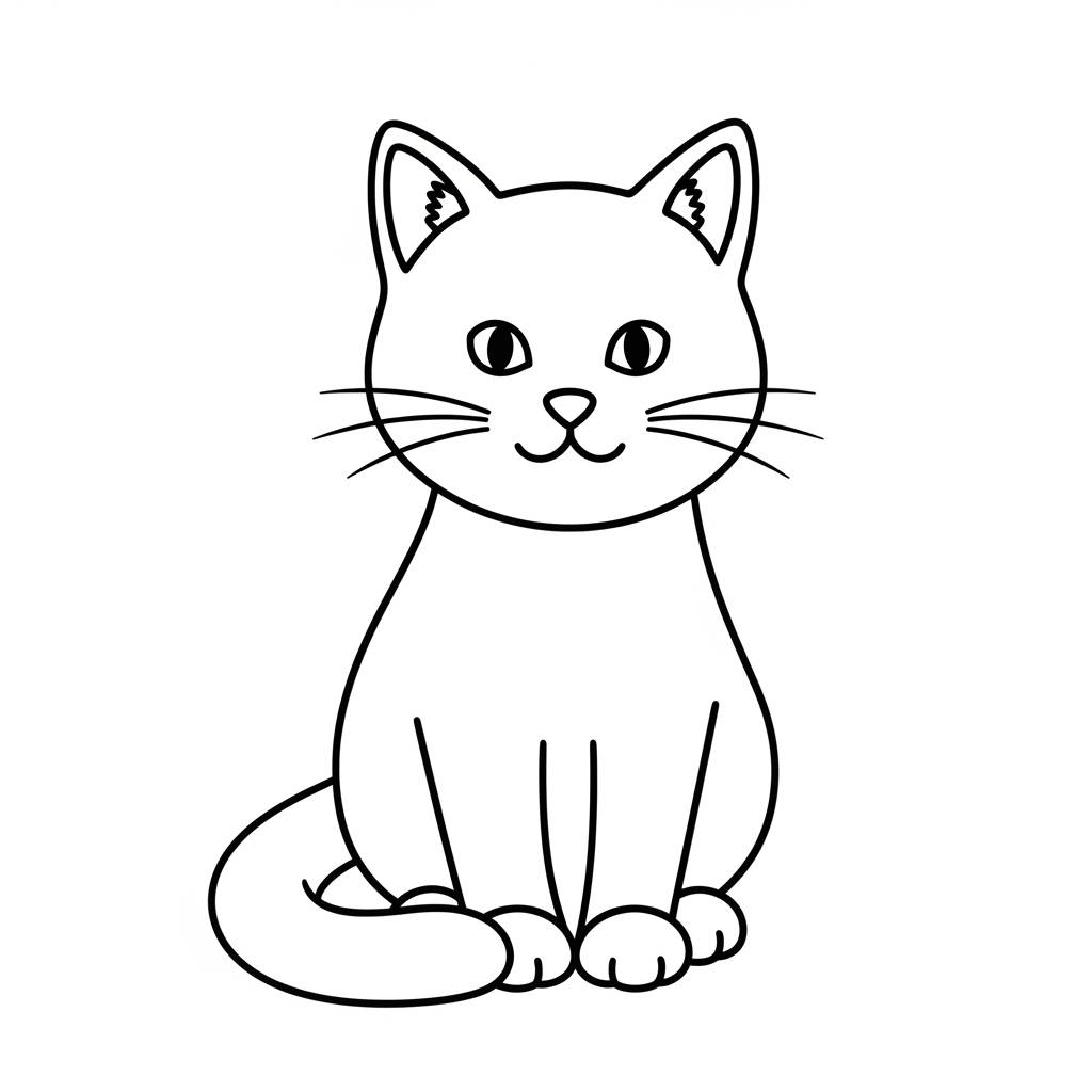 Easy Things to Draw Cat Drawing Simple Outline for Kids