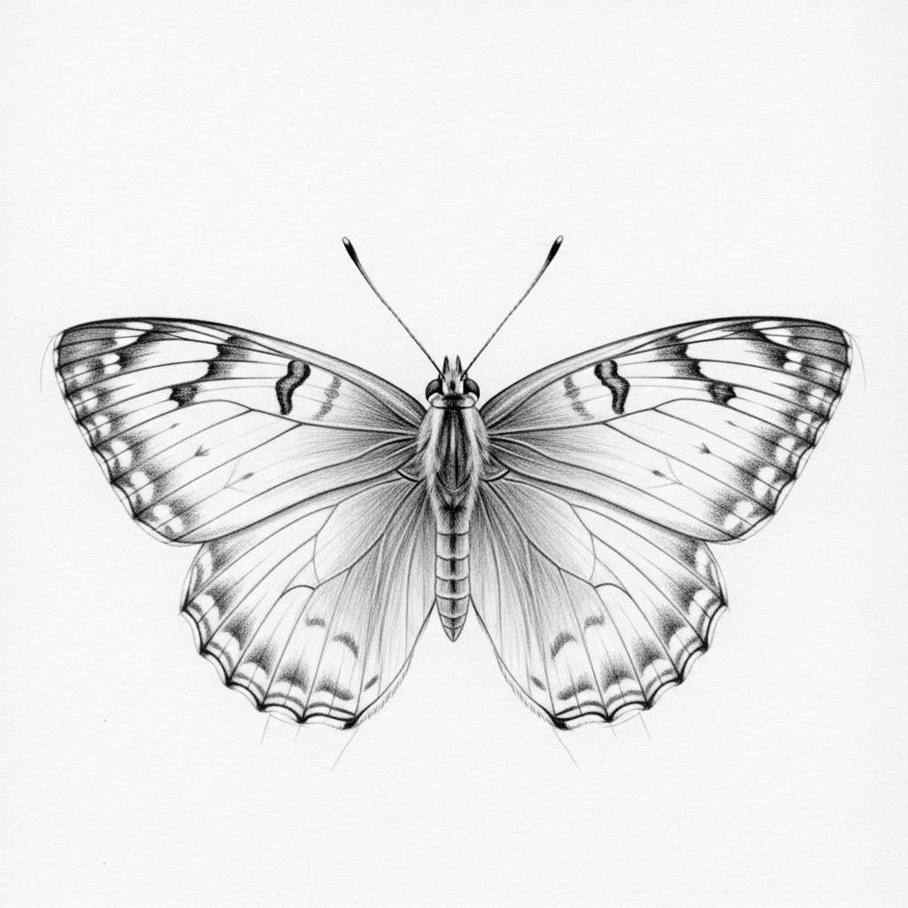 Easy Things to Draw: Detailed Pencil Art of a Butterfly