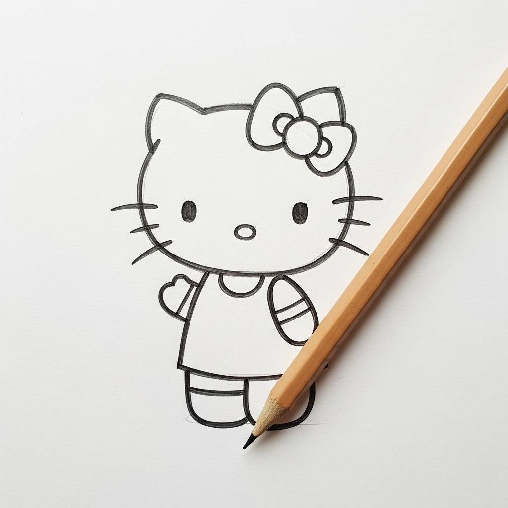 Easy Things to Draw Hello Kitty Easy Drawing Sketch