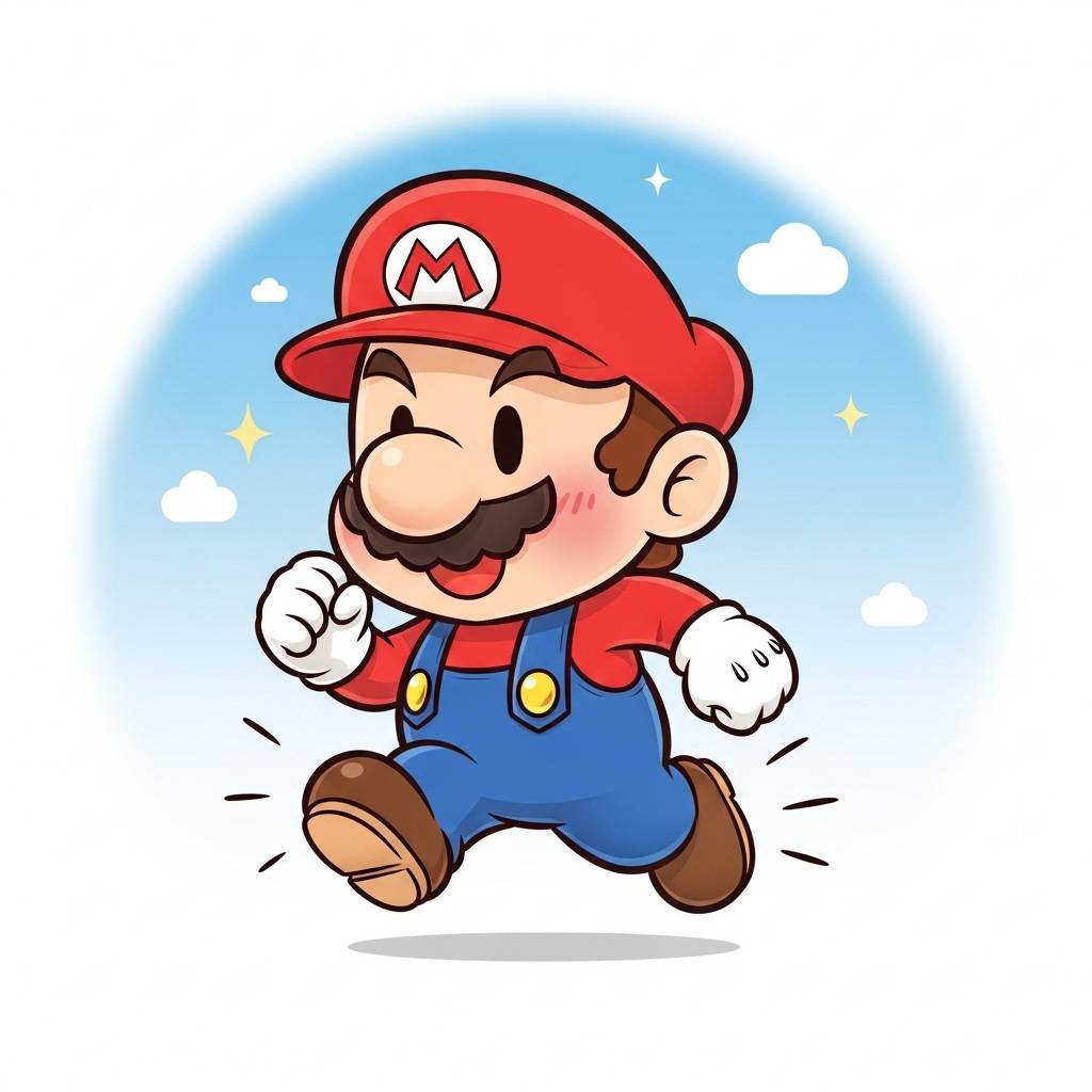Easy Things to Draw Kawaii Mario Running Drawing Sketch Simple