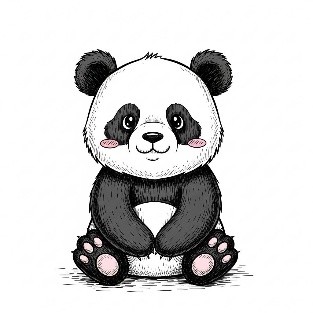 Easy Things to Draw Kawaii Panda Bear Drawing