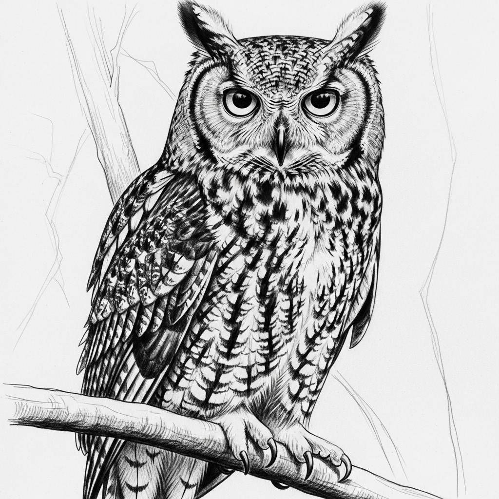 Easy Things to Draw: Realistic Owl Portrait Drawing