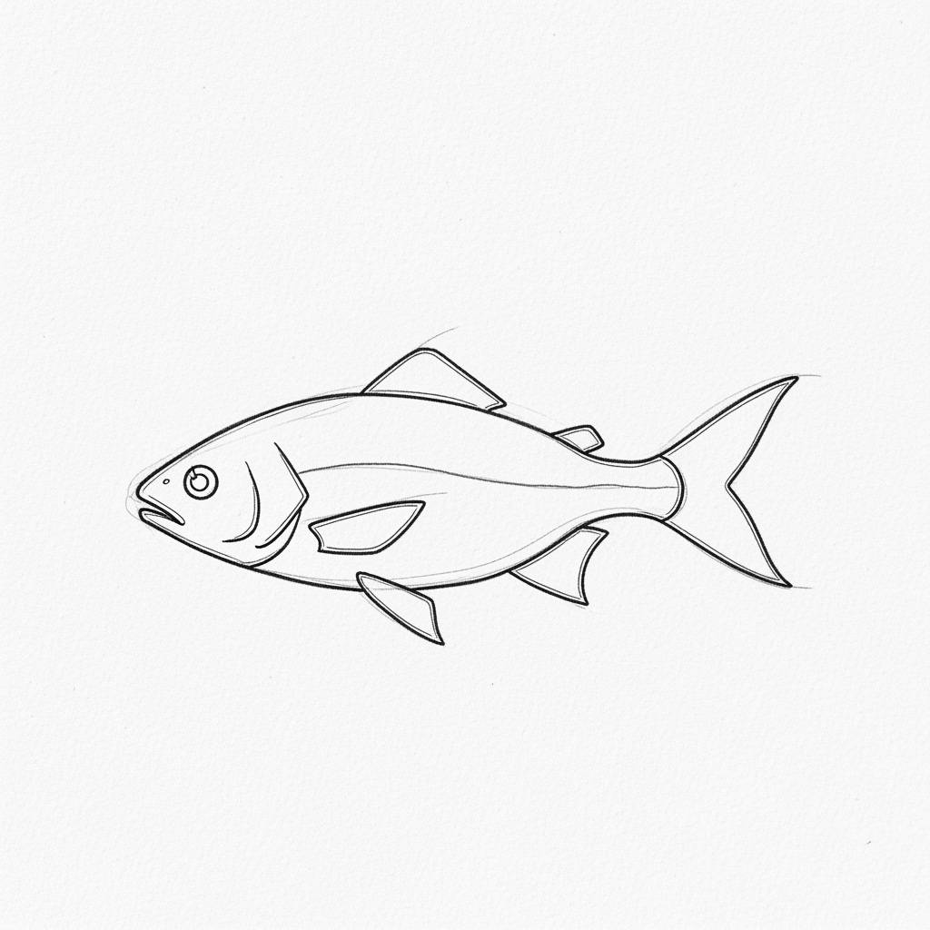 Easy Things to Draw: Simple Fish Outline Drawing