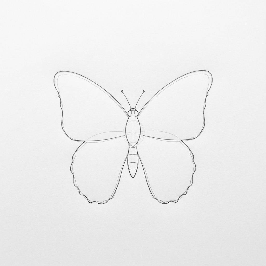 Easy Things to Draw: Step-by-Step Drawing of a Butterfly